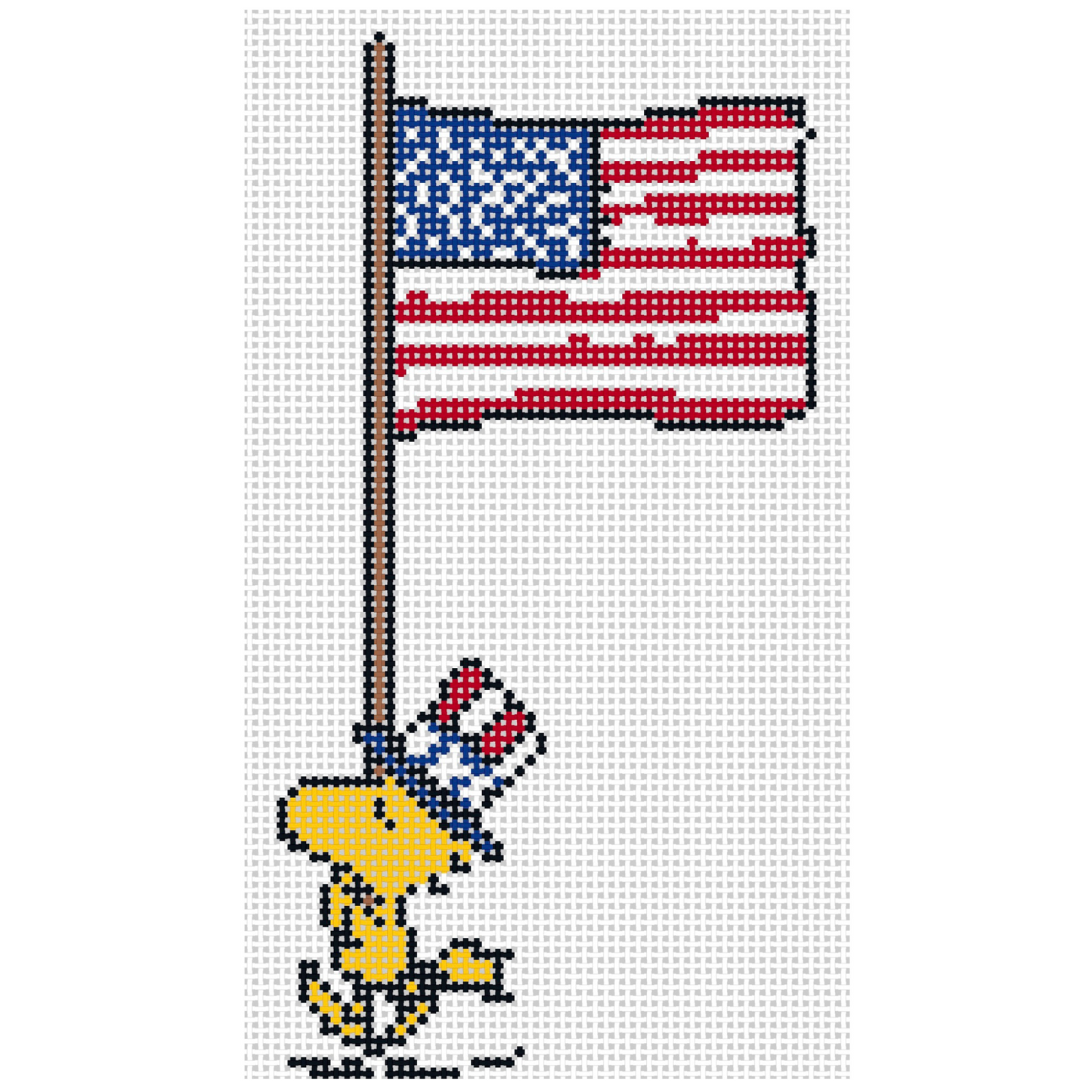 PNTS-PATRIOT02 - Woodstock w/Flag Canvas