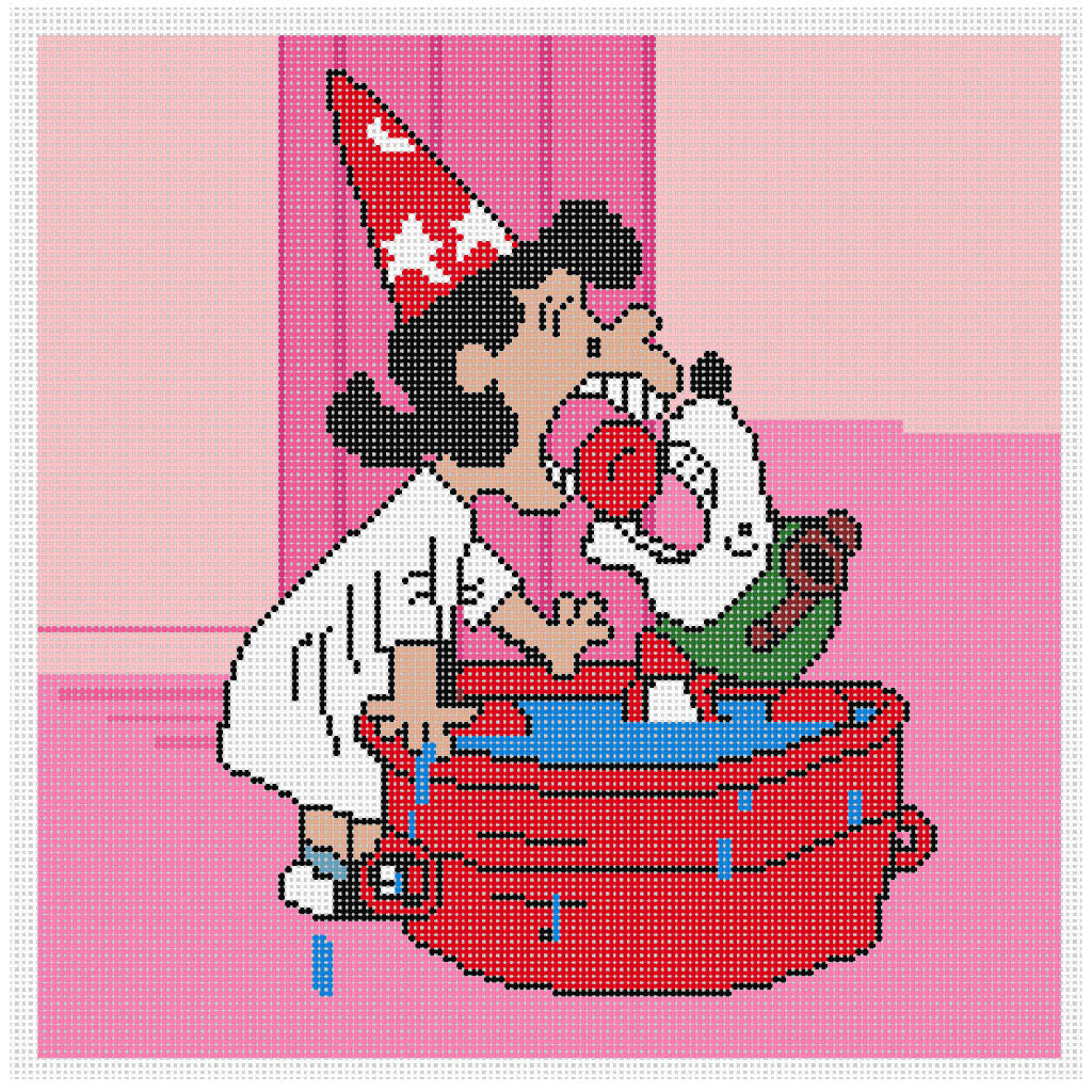 Needlepoint Canvas of Lucy Bobbing for Apples with Snoopy from The Great Pumpkin Charlie Brown TV Special