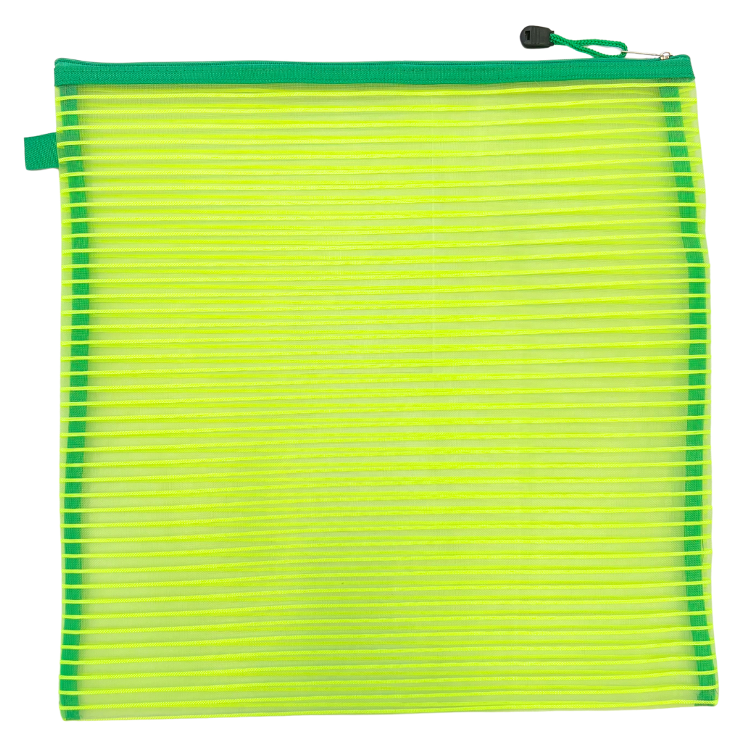 Lg. Square Mesh Zipper Project Bag