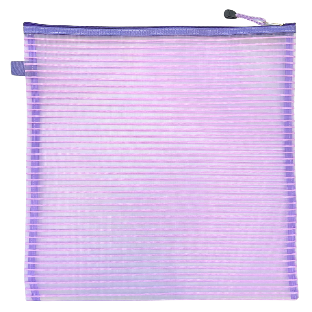 Lg. Square Mesh Zipper Project Bag