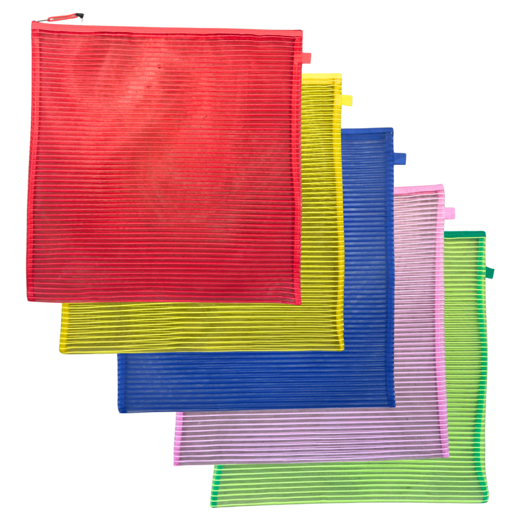Lg. Square Mesh Zipper Project Bag