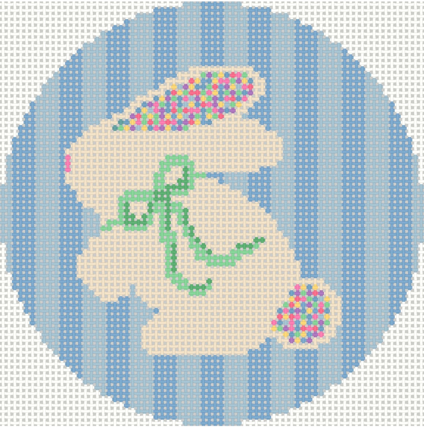 KI2517 - Bunny with Sprinkle Ears - Blue Stripe