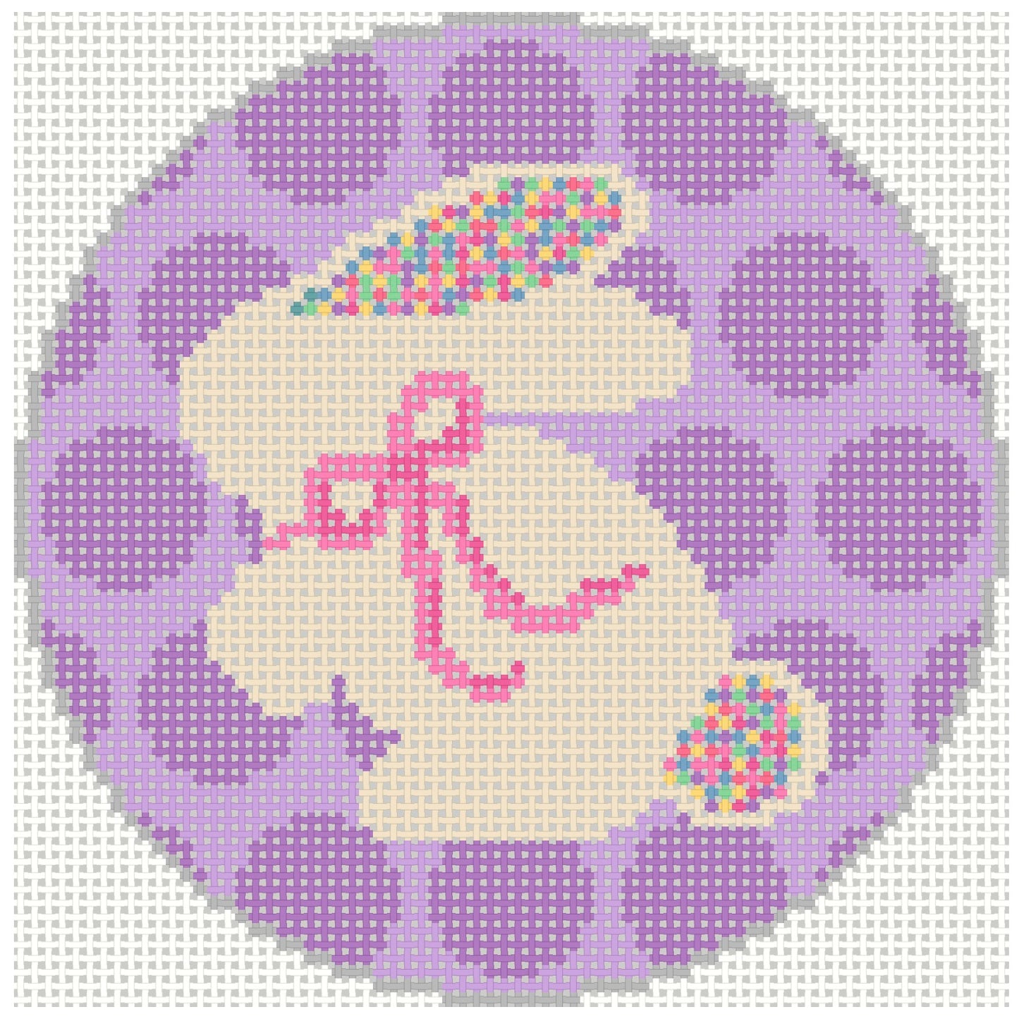 KI2520 - Bunny with Sprinkle Ears - Purple Dots