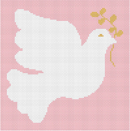 K367 - Dove with Olive Branch - Pink