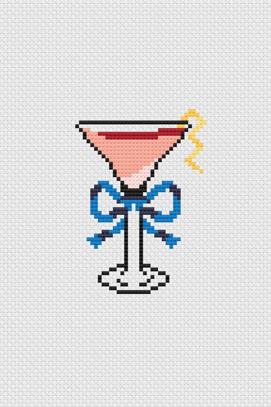 Cocktails- Cosmopolitan with Blue Bow - ND502