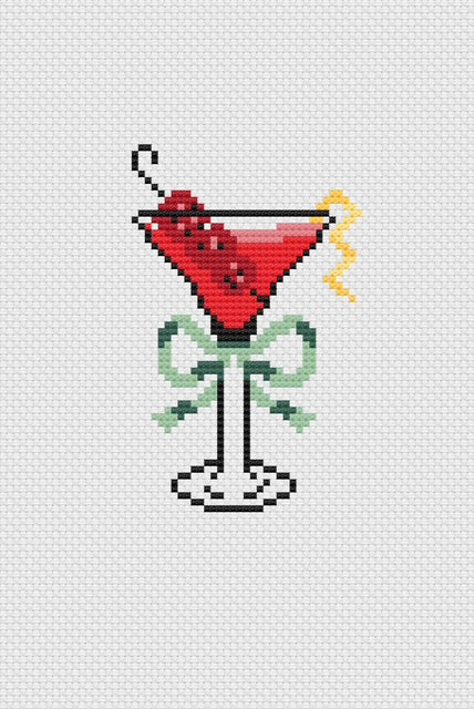 Cocktails - Raspberry Lemon Drop with Green Bow - ND504
