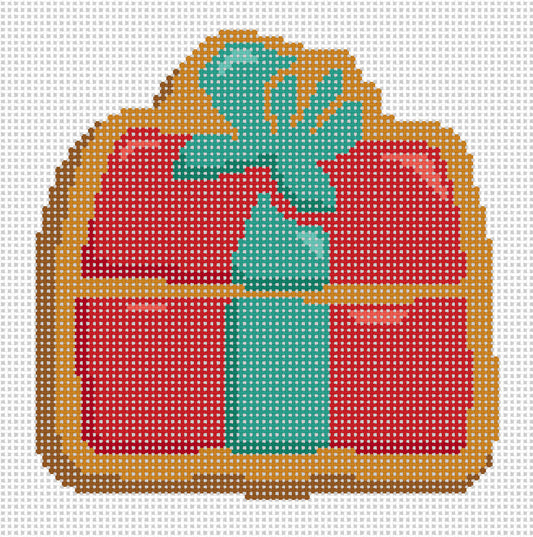 Needlepoint Canvas of Peanuts Gingerbread Present or Package 