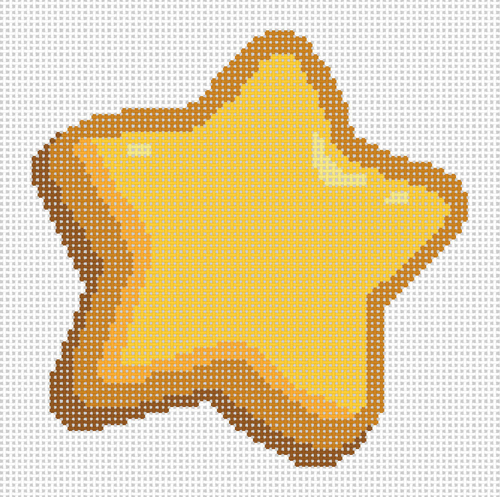 Needlepoint design of Gingerbread Cookie Star design on 18 mesh