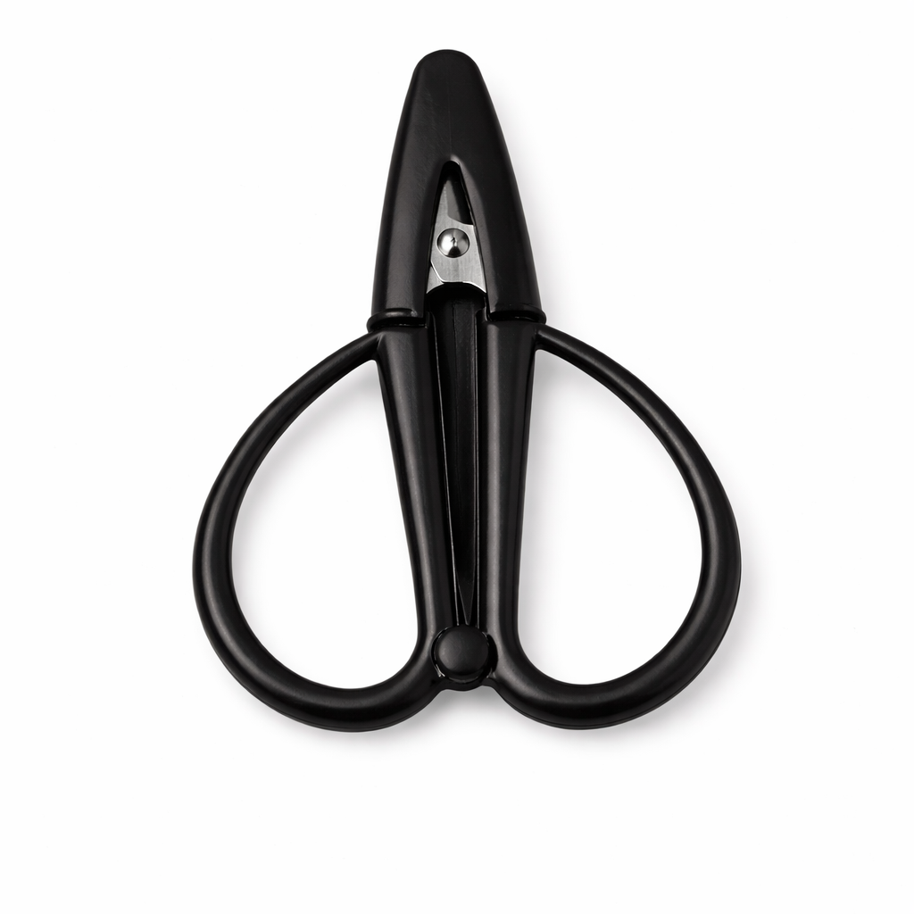 Black scissors on a white background
