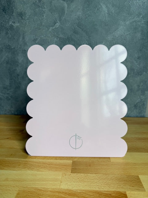 Pink Scalloped metal magnetic board