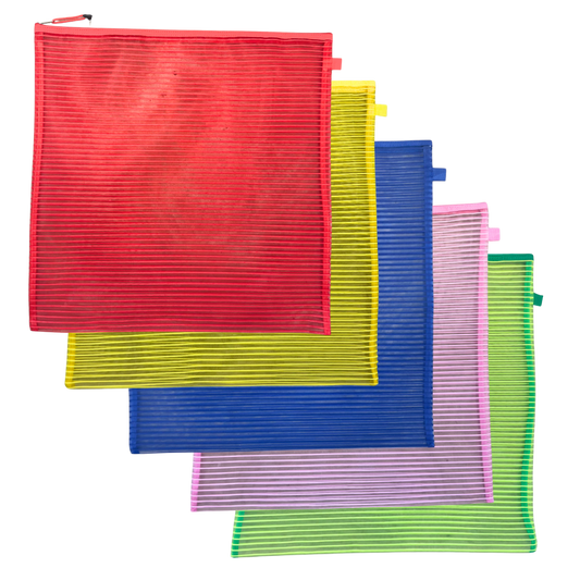 Lg. Square Mesh Zipper Project Bag