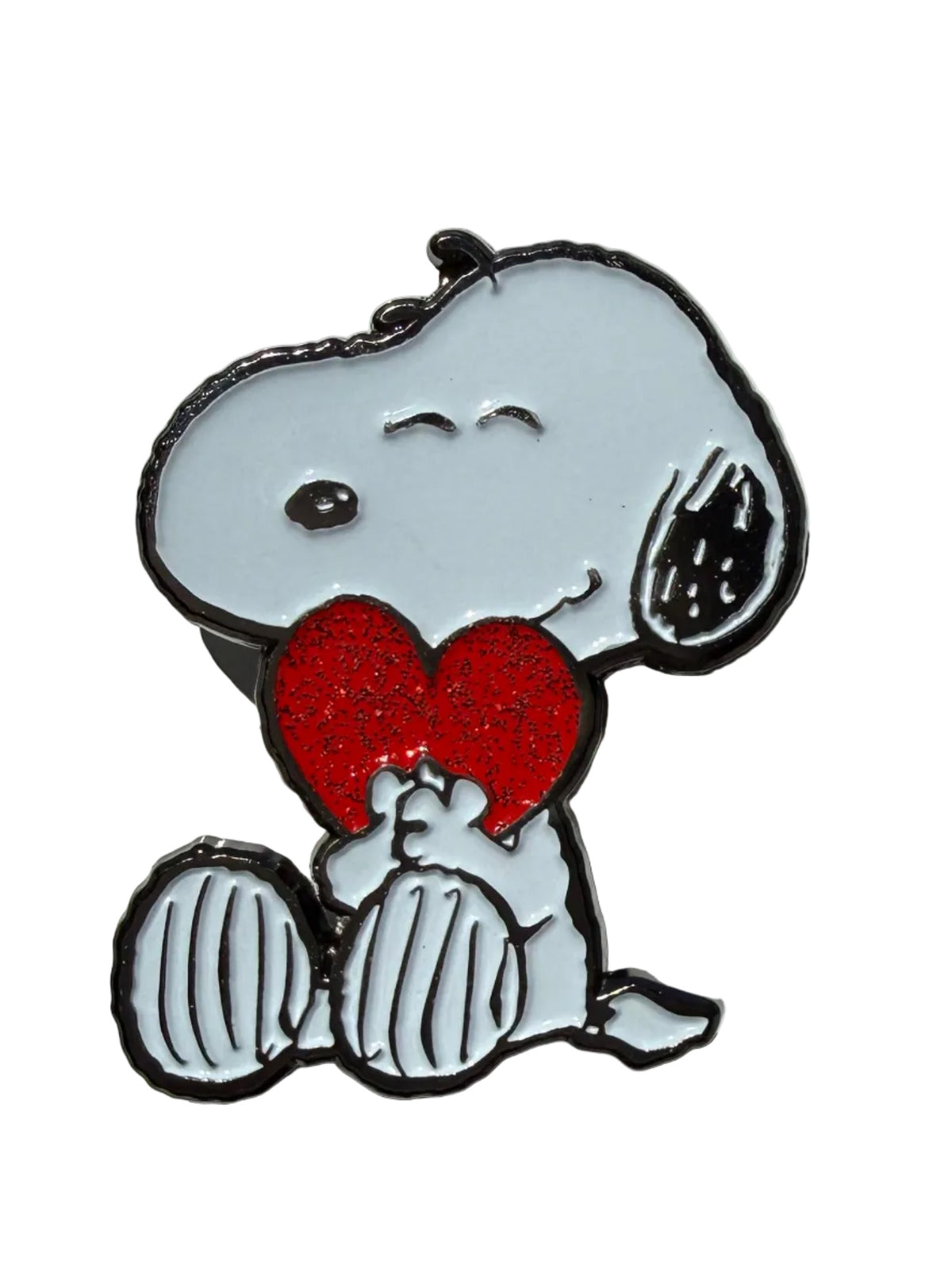 Snoopy Hugging Glitter heart