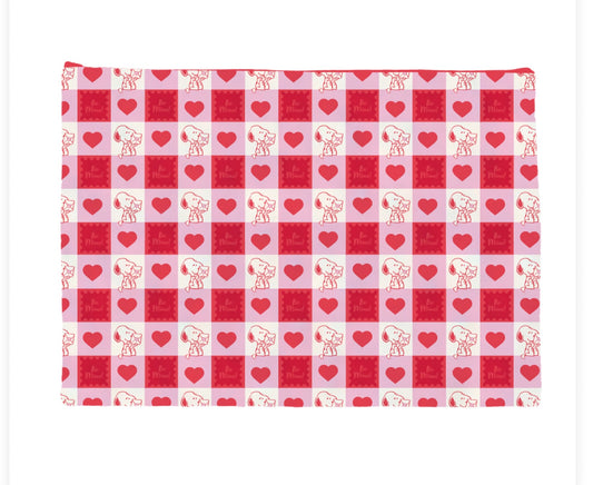 PEANUTS Valentine Gingham – Medium Woven Project Bag