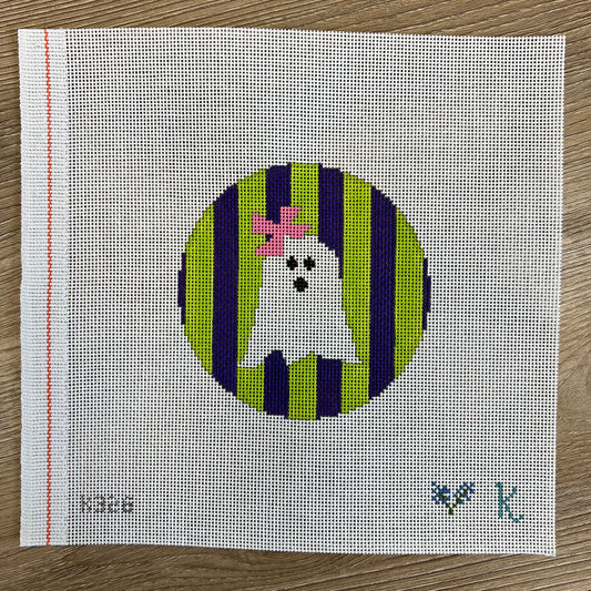 K326 - Halloween Round- Ghost with Bow