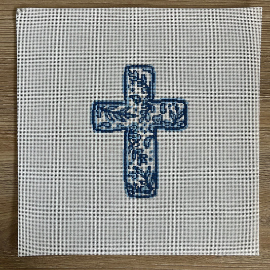 K362 - Chinoiserie Cross - Blue