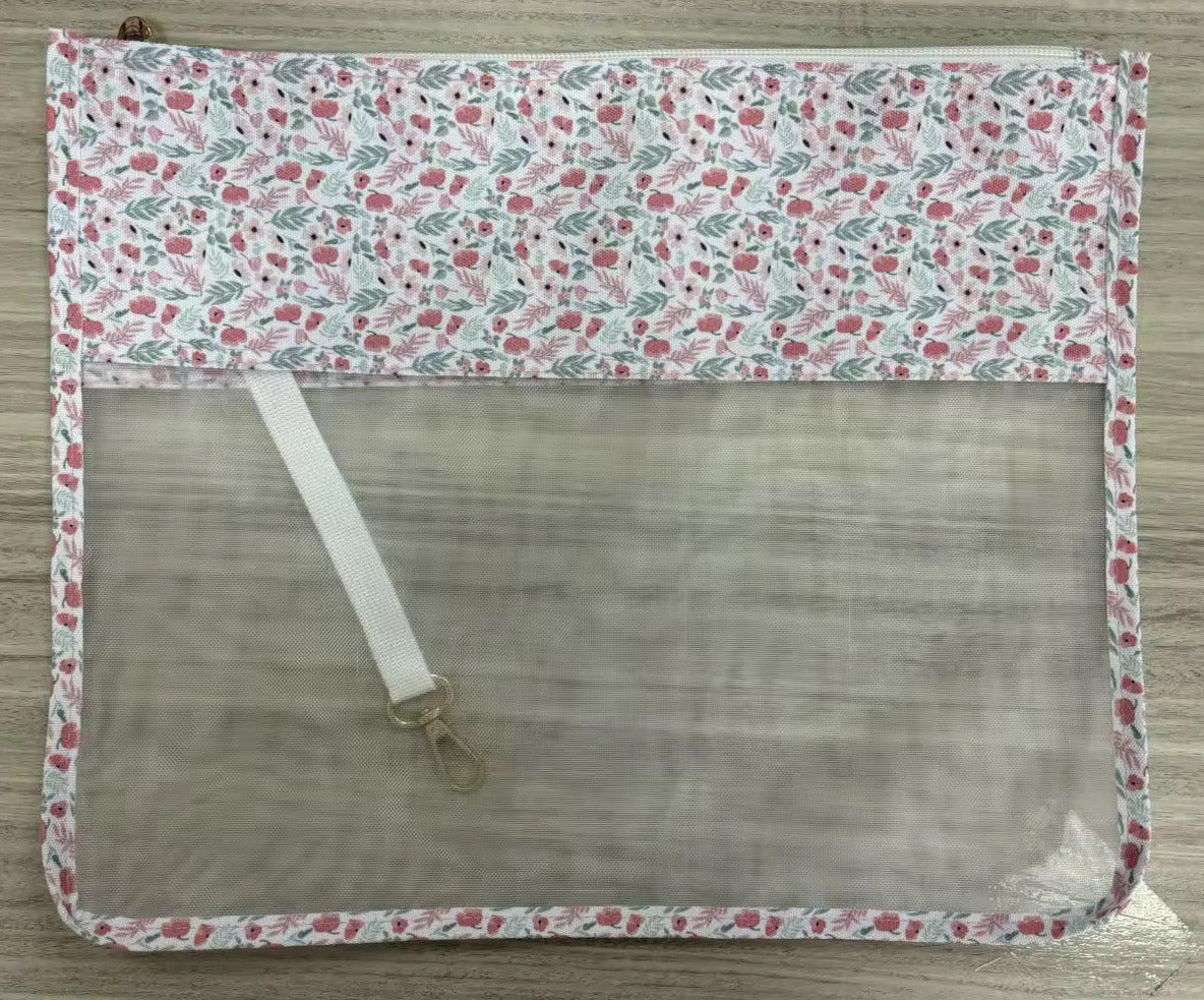 Pink and Sage Floral Project Bag