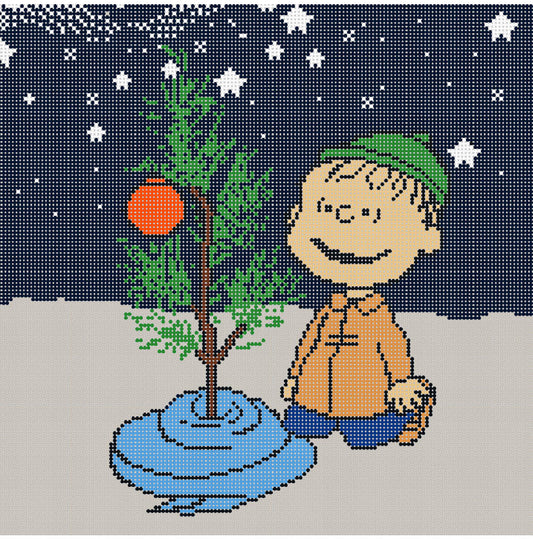 PEANUTS  "A Charlie Brown Christmas"  - Linus Kneeling with Blanket at Tree Canvas