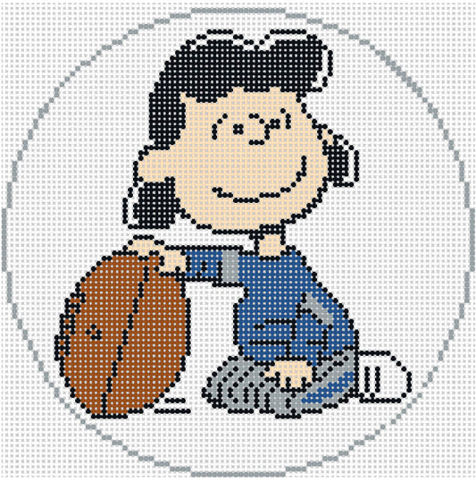 PEANUTS - Lucy with Football - Blue & Grey Canvas