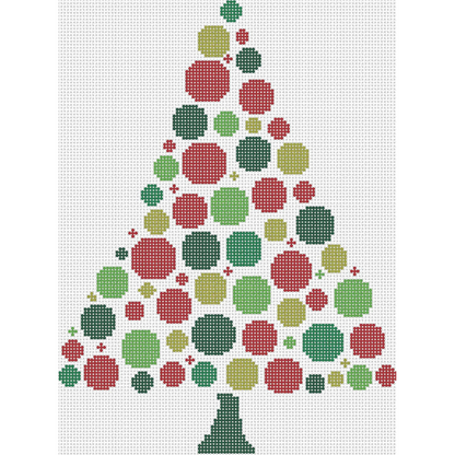 KICH59 - Bauble Dots Green/Red Traditional - Christmas Tree