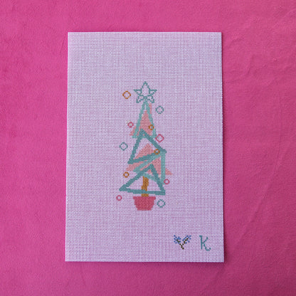 NDK214 - Retro Teal Geometric Tree