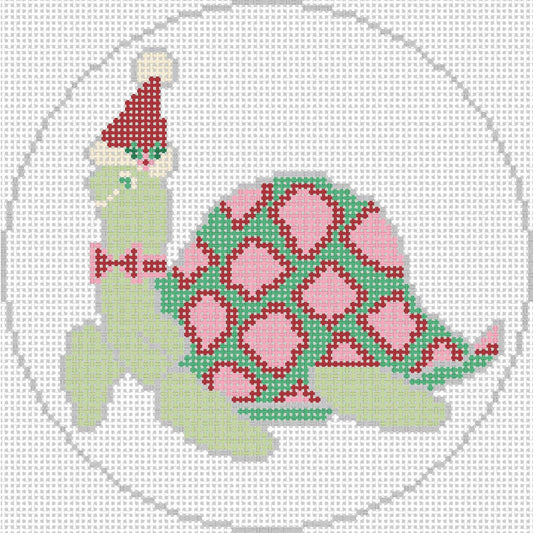 K325 - Turtle with Santa Hat Ornament