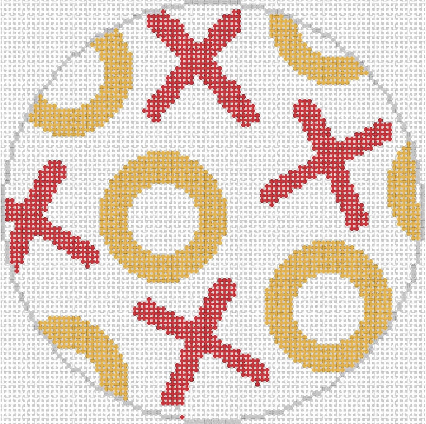KI63-RG - XOXO Ornament - Red & Gold