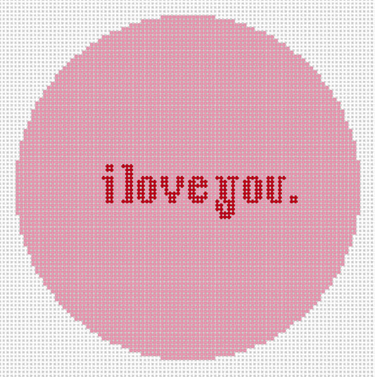 Word Stitch - Valentine "i love you." Canvas - Learn a stitch