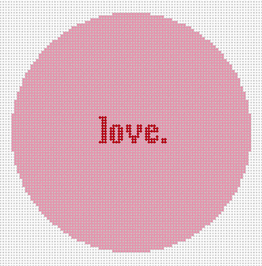 Word Stitch - Valentine "love." Canvas - Learn a stitch